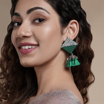 Dajinn Samreen Green Tassel Earring