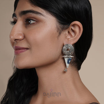 Dajinn Nainaika Indigo Blue Fabric Earring