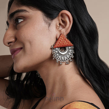 Dajinn Hanika Orange Fabric Earring