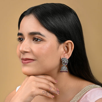 Dajinn Rukmani Silver Oxidised Earring