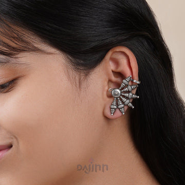 Dajinn Aabirani Silver Oxidised Earrings