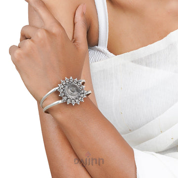 Kimaya Mandala Silver Oxidized Cuff