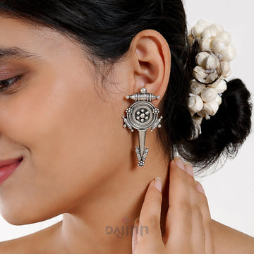Dajinn Snehal Silver Oxidised Earrings