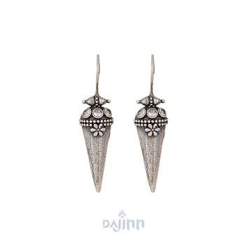 Dajinn Indu Silver Oxidised Earrings