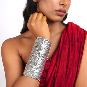 Ariah Silver Oxidised Cuff Bracelet