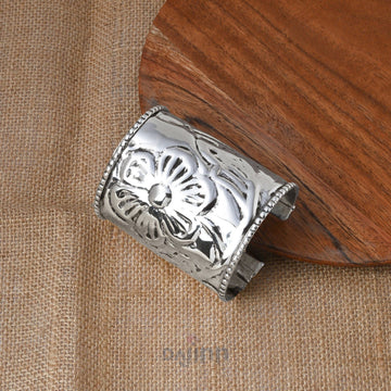 Dajinn Yuvani Silver Oxidised Cuff Bracelet