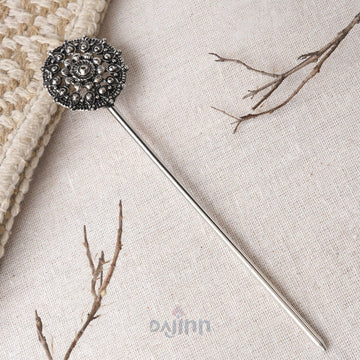 Dajinn Oindrilla Silver Oxidised Juda Pin