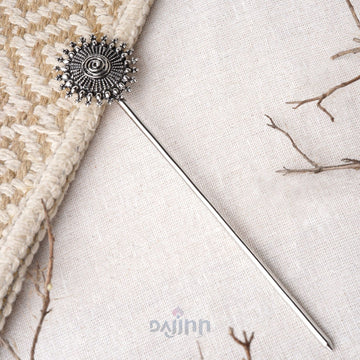 Dajinn Beena Silver Oxidised Juda Pin