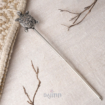 Dajinn Tanika Silver Oxidised Turtle Juda Pin