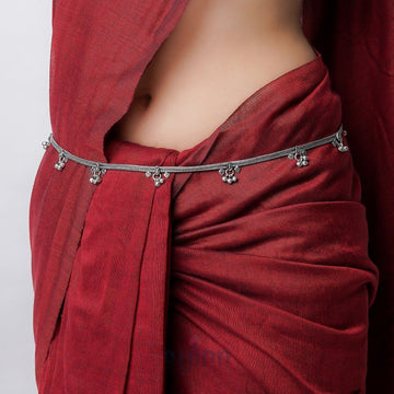 Dajinn Menaka Silver Oxidised Ghungroo Kamarbandh