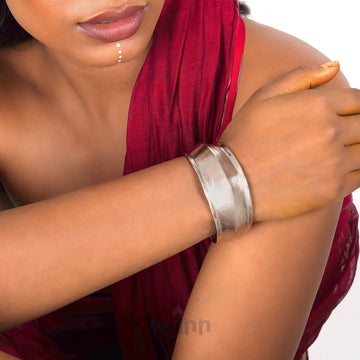 Dajinn Zianah Silver Oxidised Cuff Bracelet