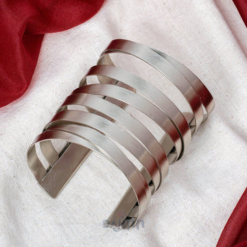 Dajinn Jayanti Silver Oxidised Cuff Bracelet