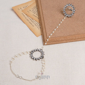 Dajinn Aparajita Silver Oxidised Hathphool