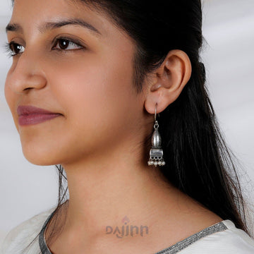 Dajinn Prithika Silver Oxidised Earrings