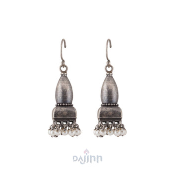 Dajinn Prithika Silver Oxidised Earrings