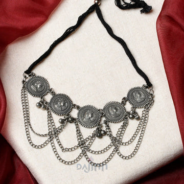 Dajinn Kamalini Oxidised Necklace