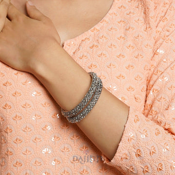 Panchala Silver Oxidized Bangles