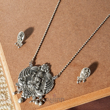 Dajinn Sayyid Silver Oxidised Necklace Set