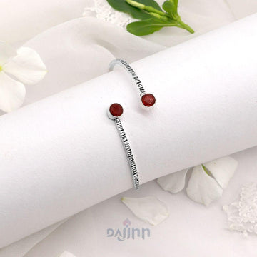 Bhamini Red Silver Oxidized Bracelet