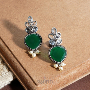 Dajinn Whispering Green Silver Earrings