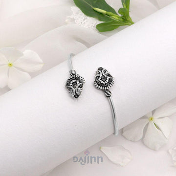 Mrag Silver Oxidized  Bracelet Cuff