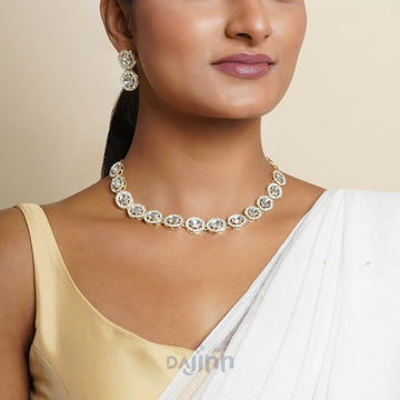 Dajinn Ziya Silver White Necklace Set