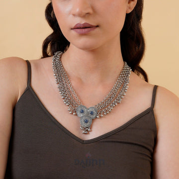 Dajinn Kimaya Silver Grey Necklace