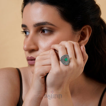 Dajinn Niramayi Silver Turquoise Ring