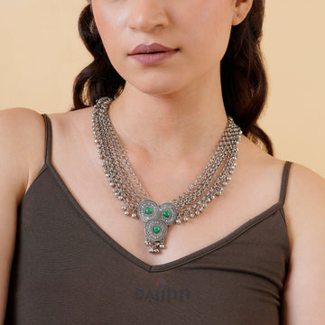 Dajinn Suhasi Silver Turquoise Necklace