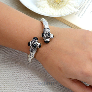 Trisha Black Stone Bracelet Cuff
