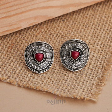 Dajinn Bhairavi Silver Mehroon Stud