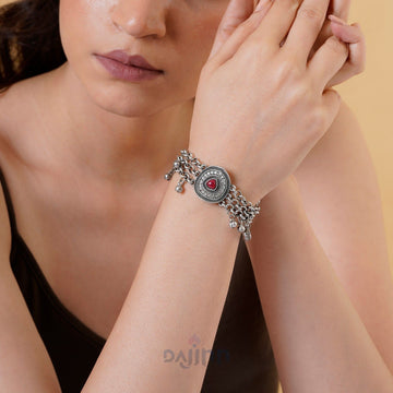 Dajinn Tanisha Silver Mehroon Bracelet