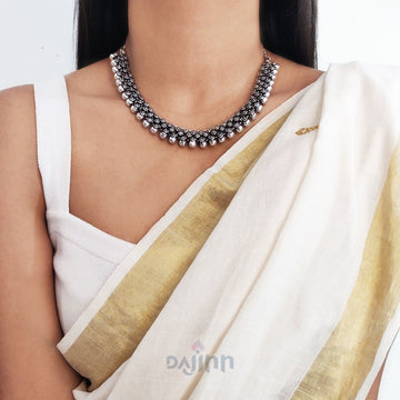 Arya Silver Oxidized Necklace
