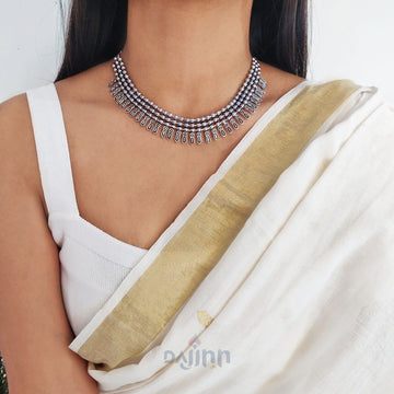 Mihika Silver Oxidized Necklace