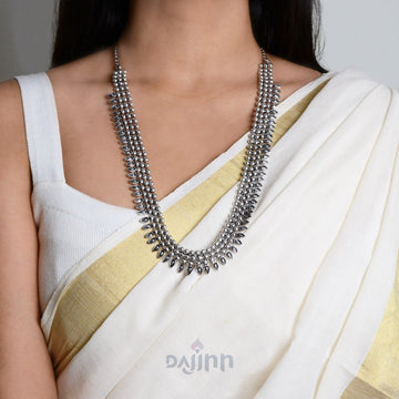 Yashika Silver Oxidized Long Necklace