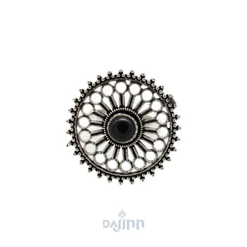 Aruna Black Silver Oxidized Filigree Ring