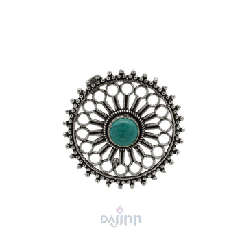 Aruna Turquoise Silver Oxidized Filigree Ring