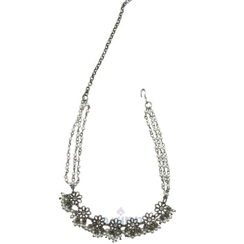 Dajinn Anjali Floral Pearl Silver Oxidised Jewelry Set