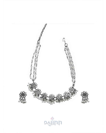 Dajinn Gopika Silver Oxidised Jewelry Gift Set