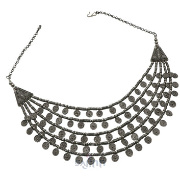 Dajinn Ksheya Layered Silver Oxidised Necklace