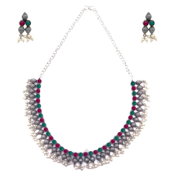 Dajinn Oni Multi colored choker Necklace Set