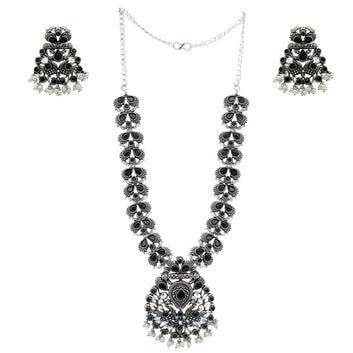 Dajinn Vaidehi Black Stone Necklace Set
