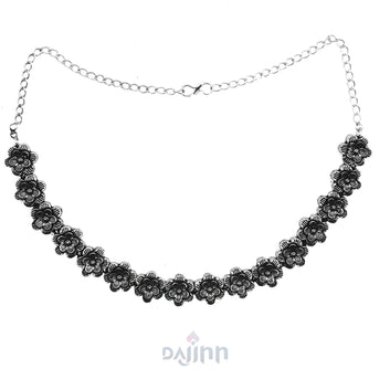 Dajinn Shachi Floral Metallic Necklace Set