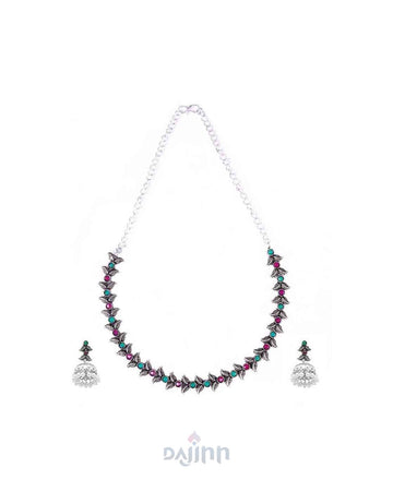 Dajinn Margal Silver Oxidised Jewelry Gift Set