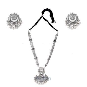 Dajinn Siyona Antique Silver Polish Necklace Set