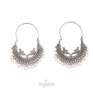Dajinn Sumeda Silver Oxidised Hoop Earring
