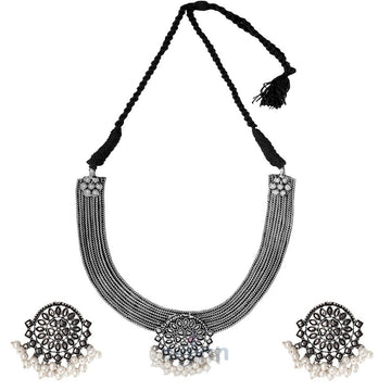 Dajinn Sarah Silver Oxidised Jewelry Gift Set
