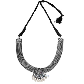 Dajinn Saanchal Silver Oxidised Jewelry Gift Set