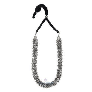 Dajinn Alvie Ghungroo Silver Oxidised Necklace
