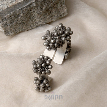 Dajinn Chandhini Silver Oxidised Ghungroo Bracelet